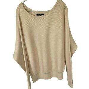 Love Tree Bat Wing Sweater Pullover Round Neck Women's Sz XL in Cream Versatile